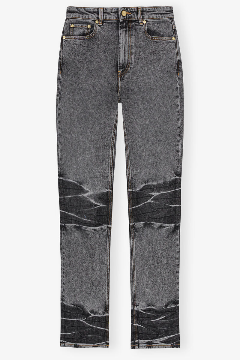 Black Washed Carri Jeans, Elastane, in colour Black Washed - 1 - GANNI
