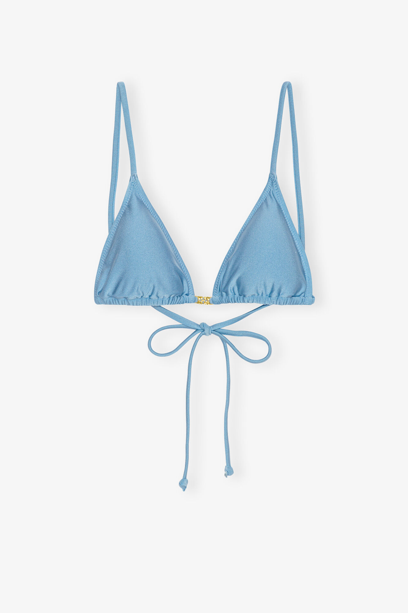 Blue String Bikini Top, Nylon, in colour Glacier Lake - 1 - GANNI