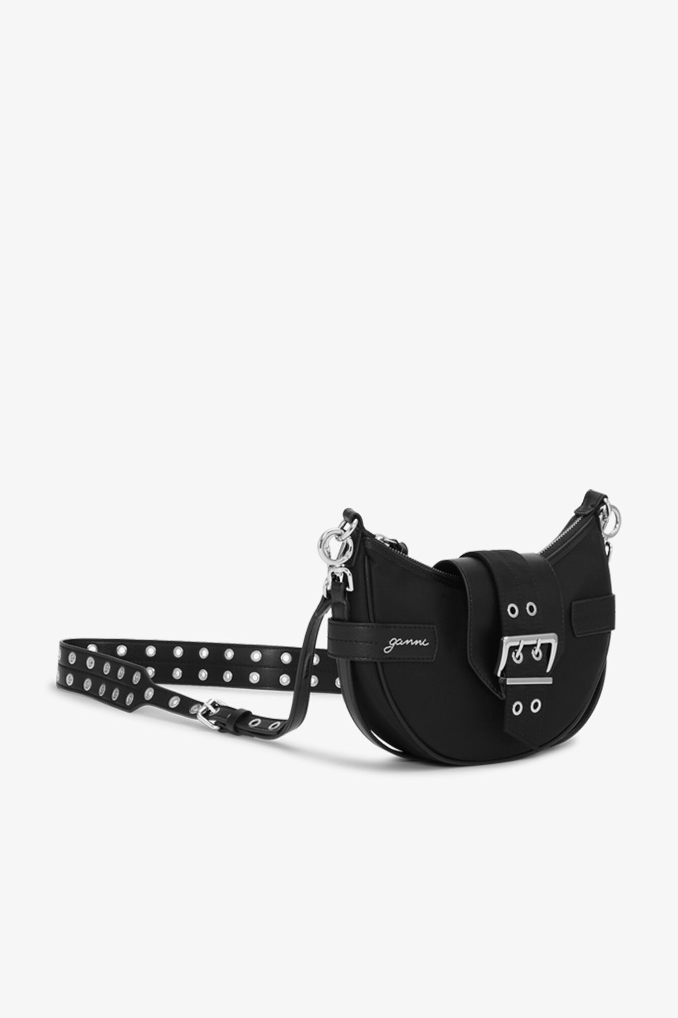 Black Small Bucky Crossbody Bag, Nylon, in colour Black - 3 - GANNI