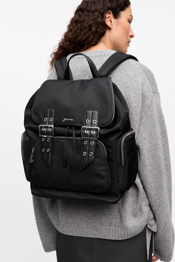 Black Bucky Nylon Backpack