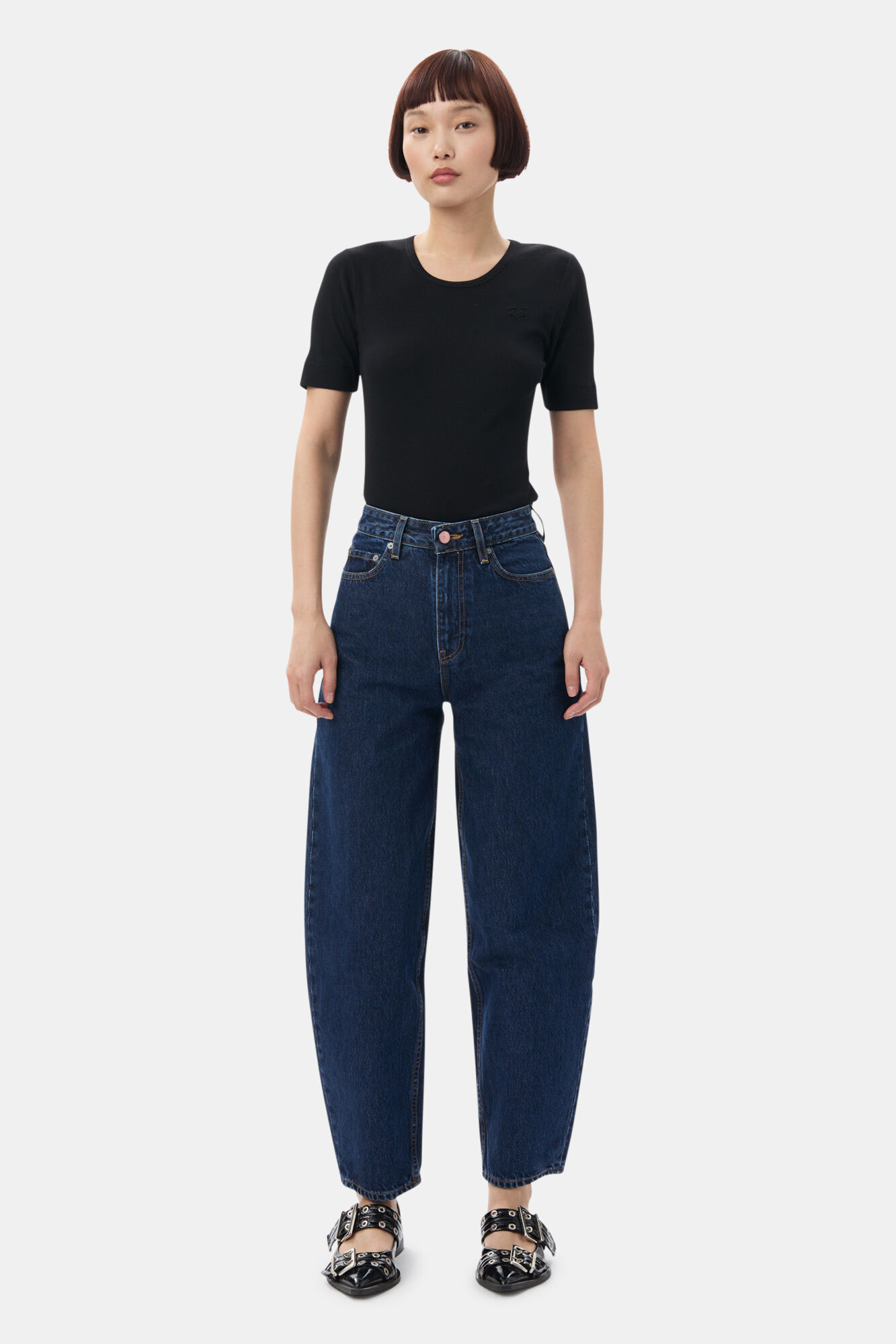 Dark Blue Stary Jeans, Cotton, in colour Dark Blue Stone - 1 - GANNI