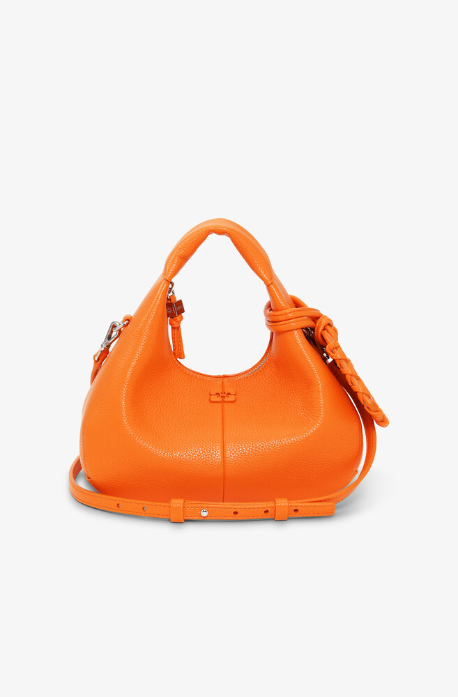 Orange Mini Hobo Bag, Russet Orange