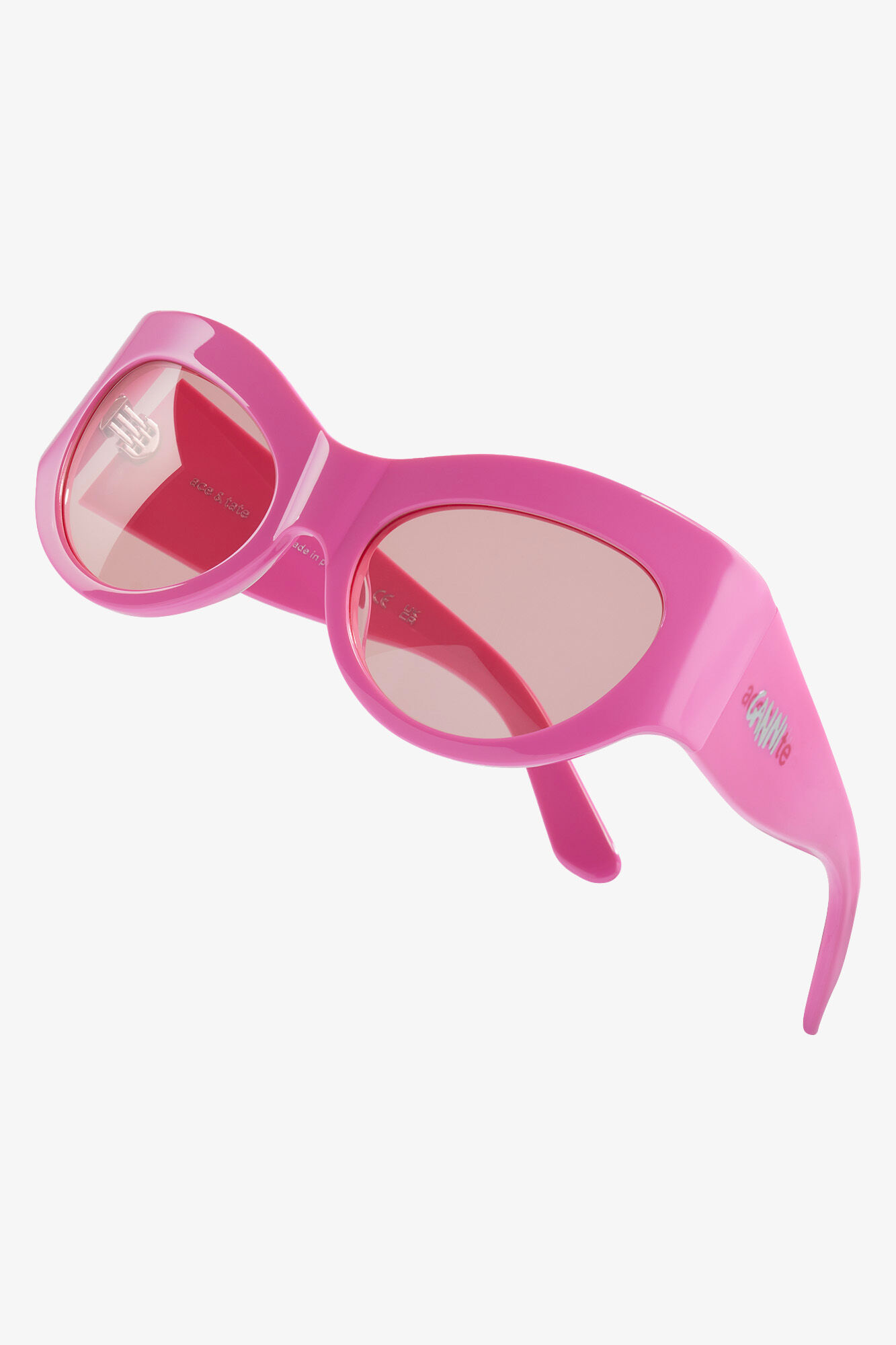 GANNI x Ace & Tate Trixie Sunglasses, Acetate, in colour Shocking Pink - 4 - GANNI