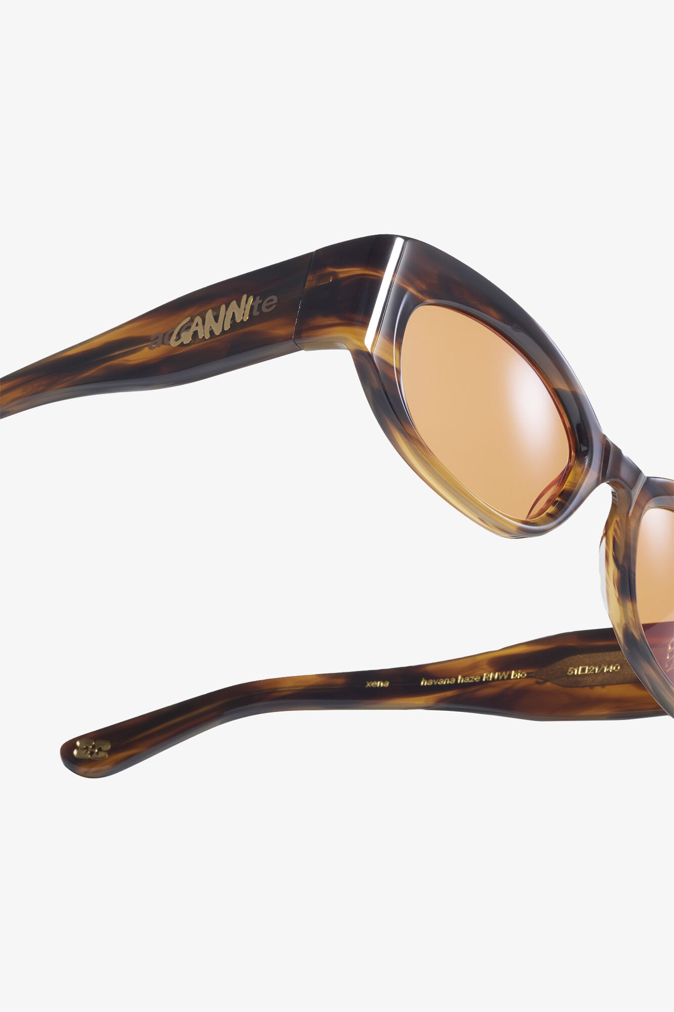 GANNI x Ace & Tate Xena Solbriller, Acetate, in colour Tobacco Brown - 5 - GANNI