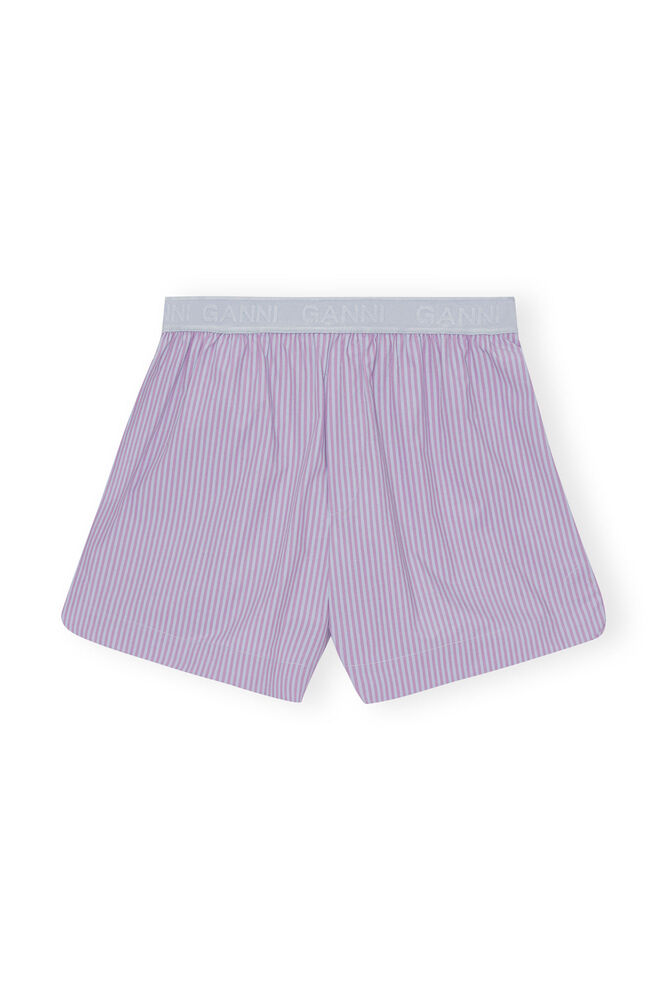 Stripe Cotton Elastic Shorts