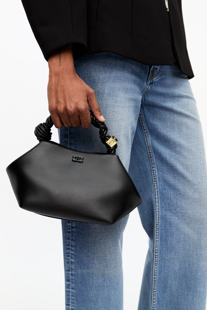 Black Small GANNI Bou Bag, Polyester, in colour Black - 2 - GANNI