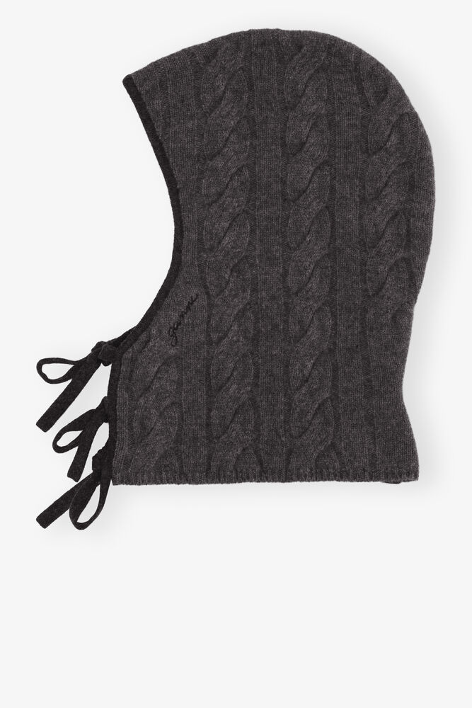 Grey and Black Cashmere Mix Balaclava, Phantom