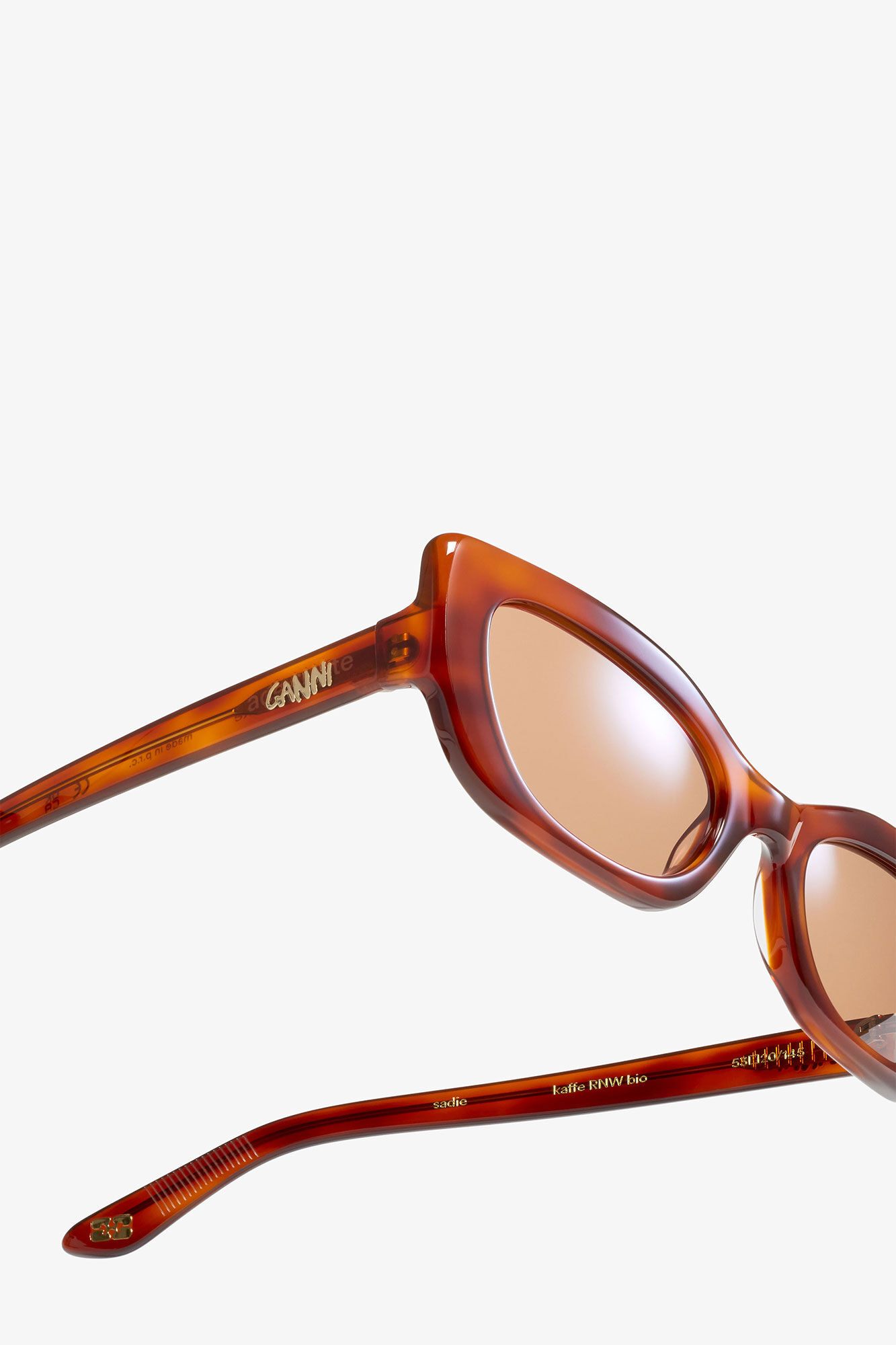 GANNI x Ace & Tate Tiger's Eye Sadie-solbriller, Acetate, in colour Tiger's Eye - 4 - GANNI