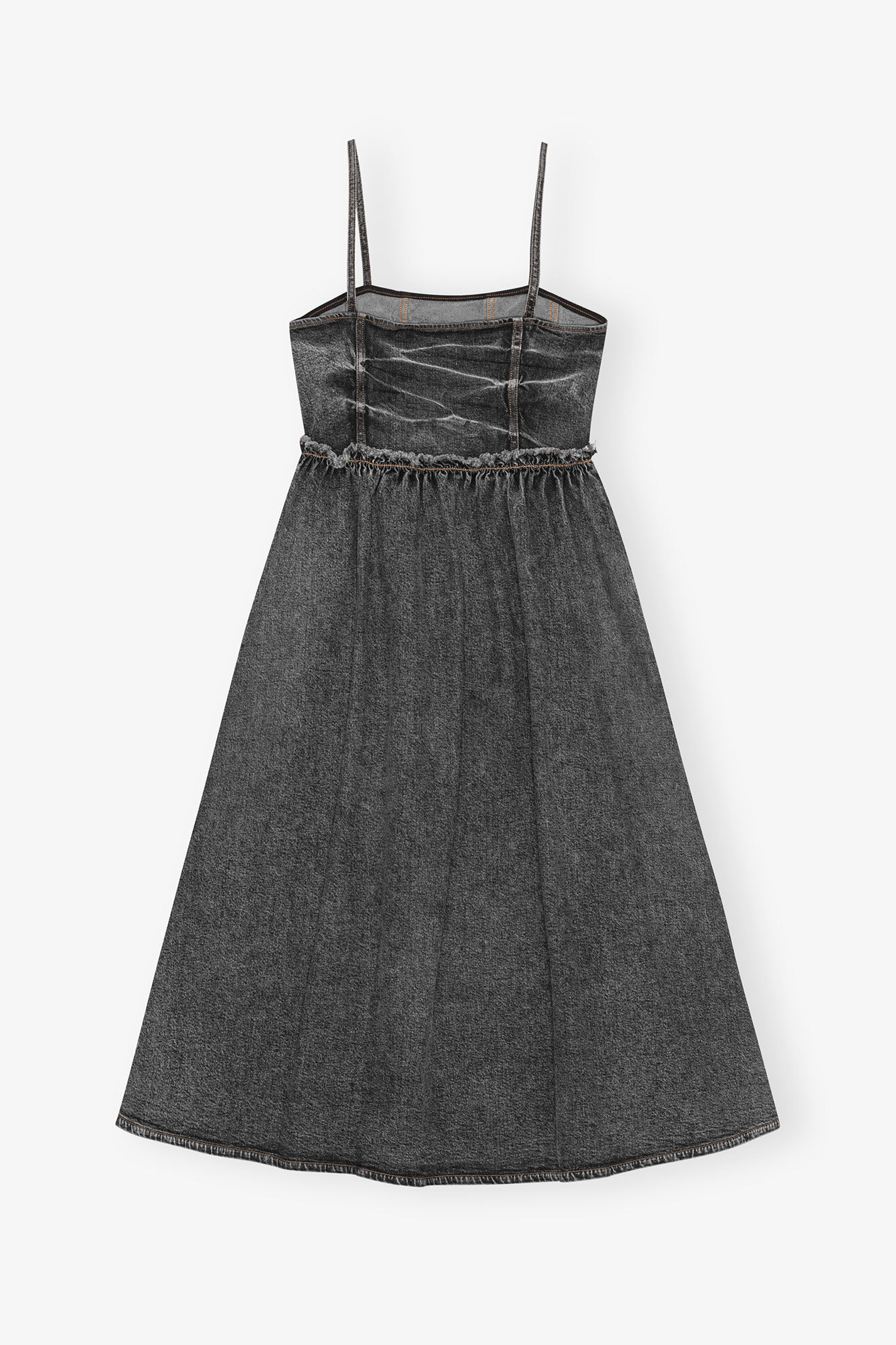 Black Washed Stretch Future Denim Dress, Elastane, in colour Black Washed - 2 - GANNI