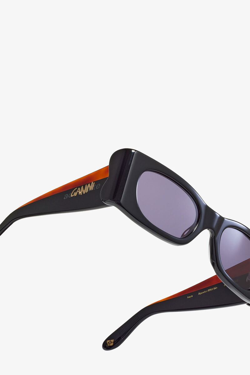 GANNI x Ace & Tate Black Kayla-solbriller, Acetate, in colour Black - 4 - GANNI
