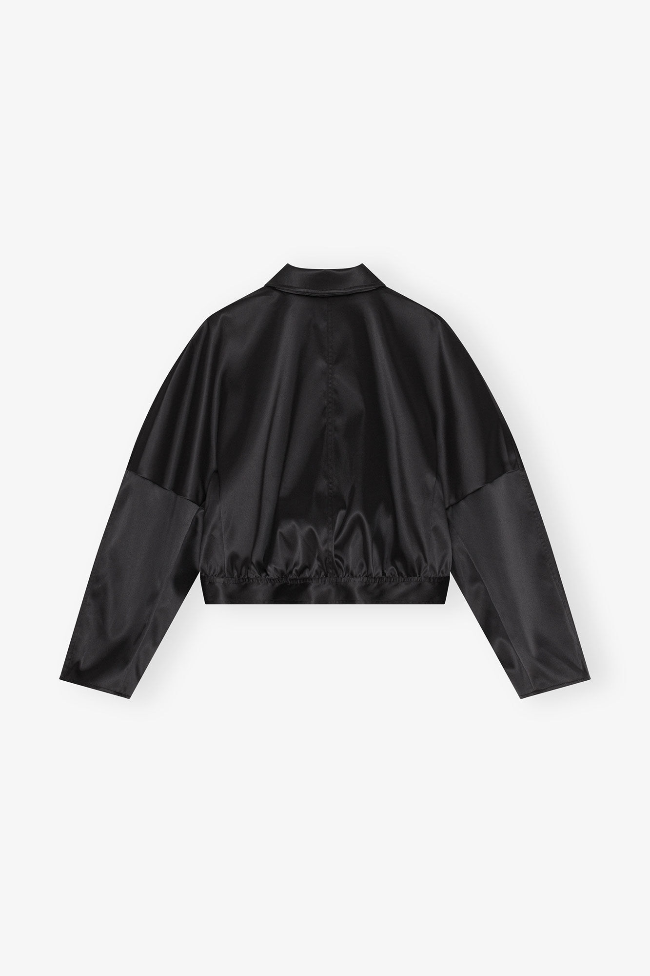 Double Satin Short Jacket, Elastane, in colour Black - 2 - GANNI