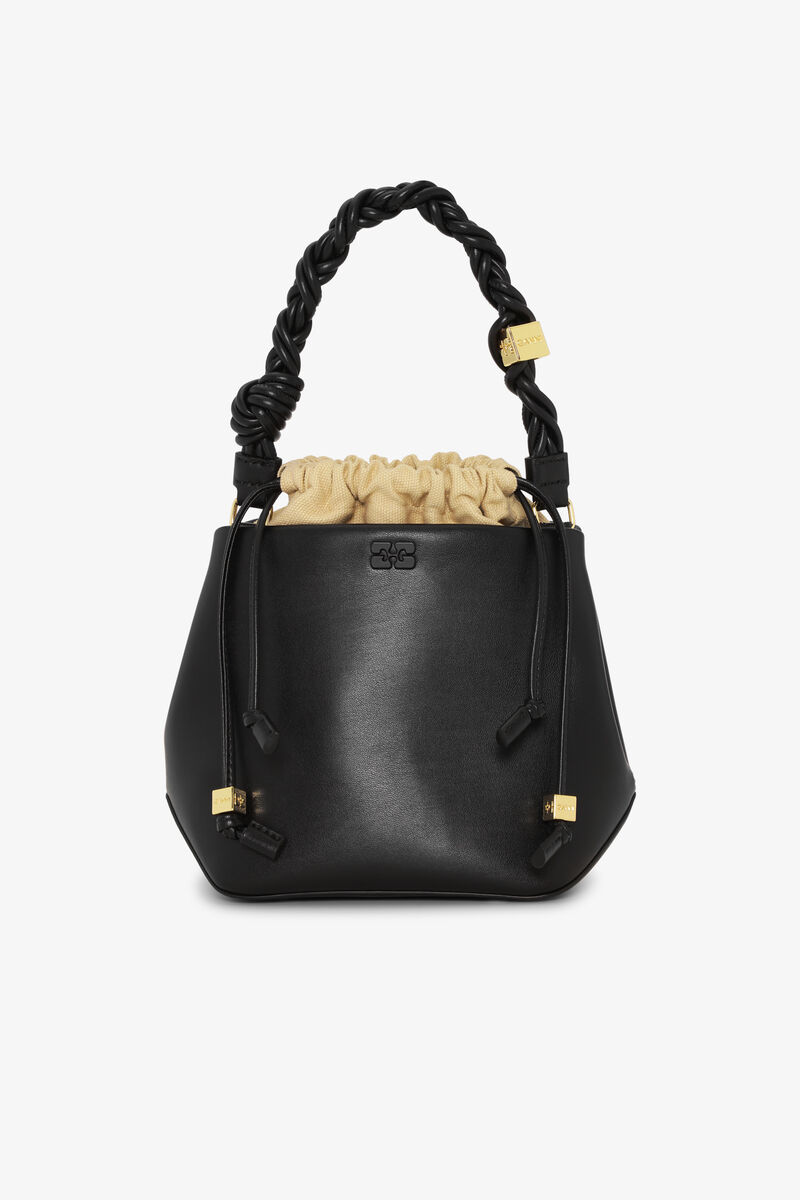 Black GANNI Bou Bucket Bag, Polyester, in colour Black - 1 - GANNI