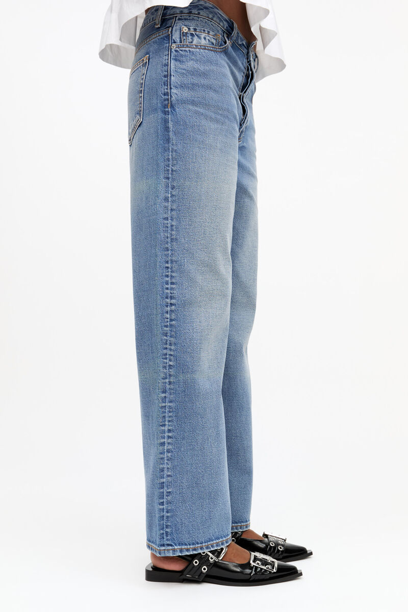 Light Blue Izey Jeans, Cotton, in colour Mid Blue Vintage - 3 - GANNI