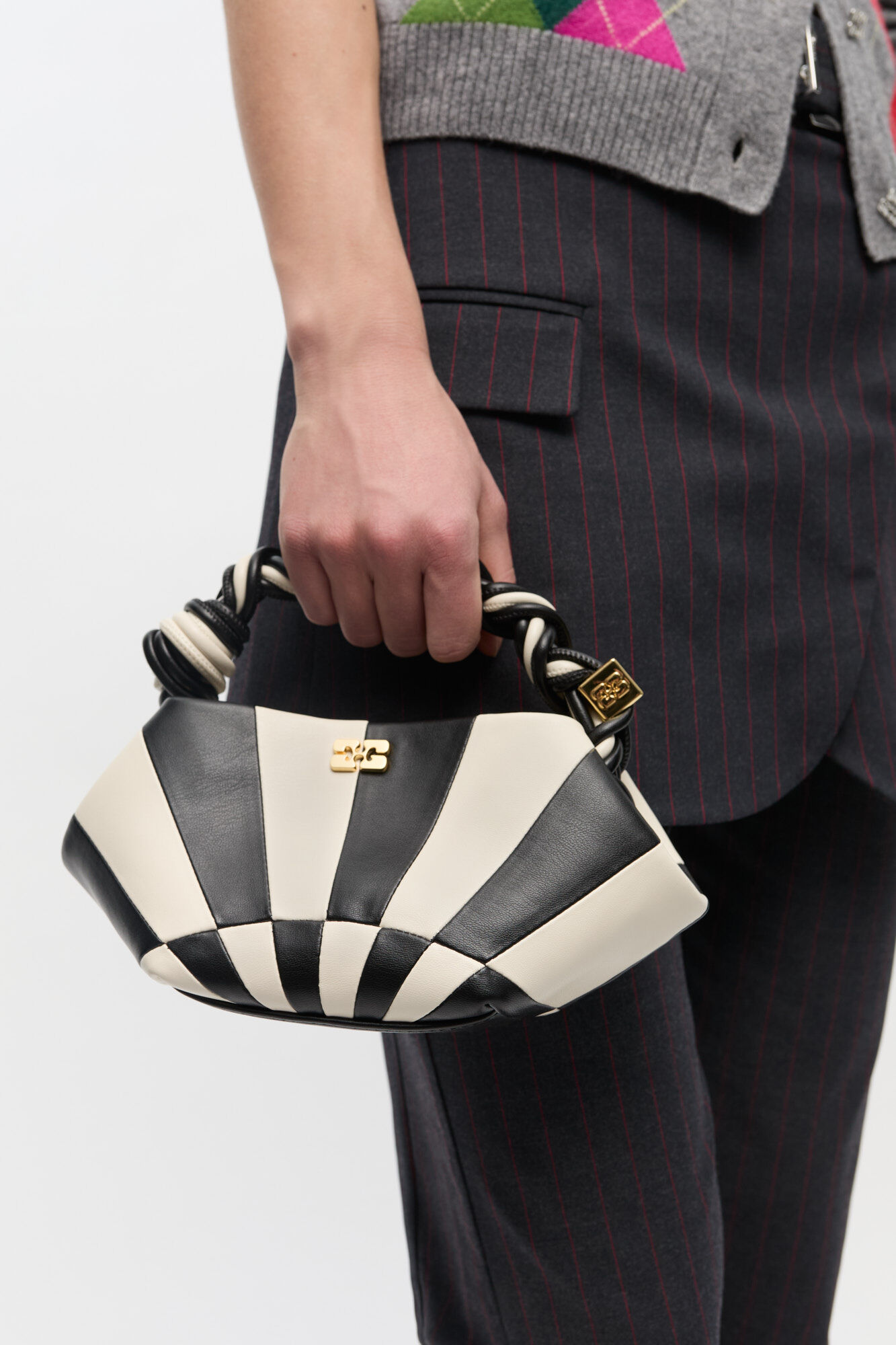 Mini-Bou-Tasche, Polyester, in colour Black/Egret - 2 - GANNI