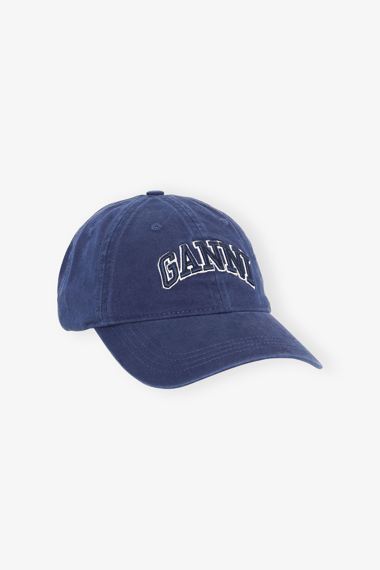 Navy Blue Canvas Cap, Cotton, in colour Sky Captain - 1 - GANNI