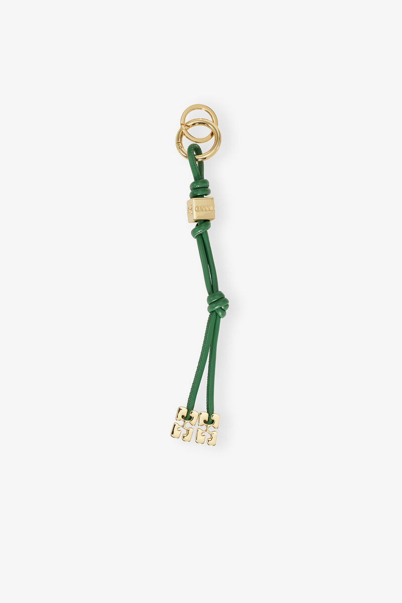 Green GANNI Bou Keyring, Polyester, in colour Juniper - 1 - GANNI