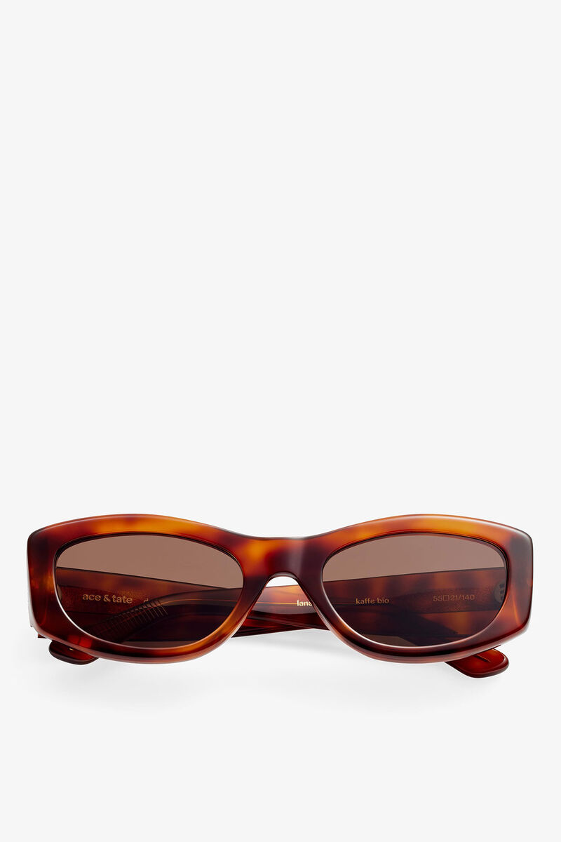 GANNI x Ace & Tate Lana Sunglasses, Acetate, in colour Tiger's Eye - 1 - GANNI