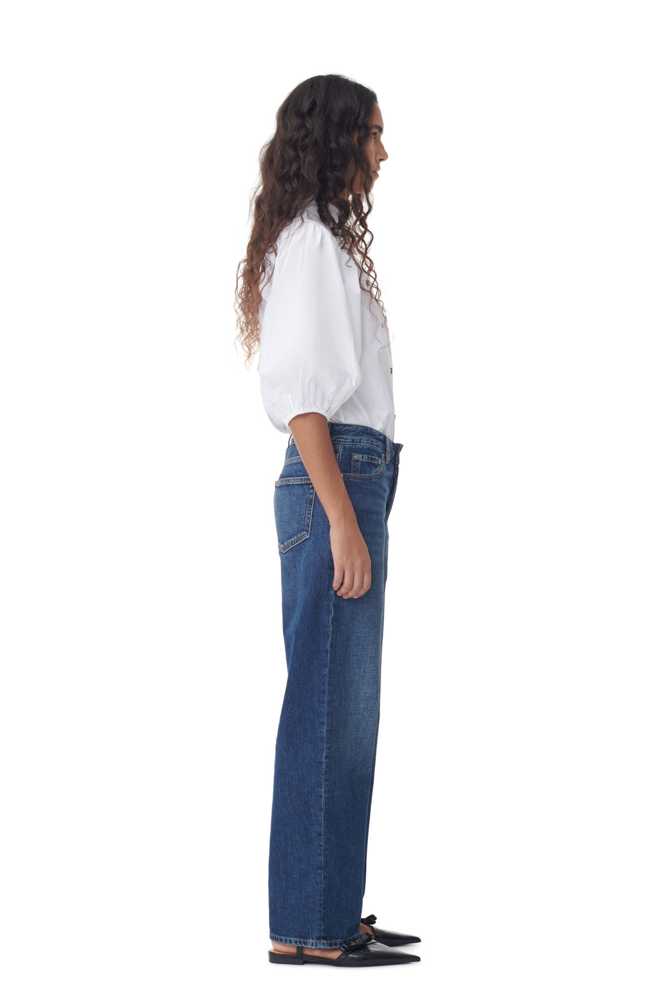 Dark Blue Izey Jeans, Cotton, in colour Dark Blue Vintage - 2 - GANNI