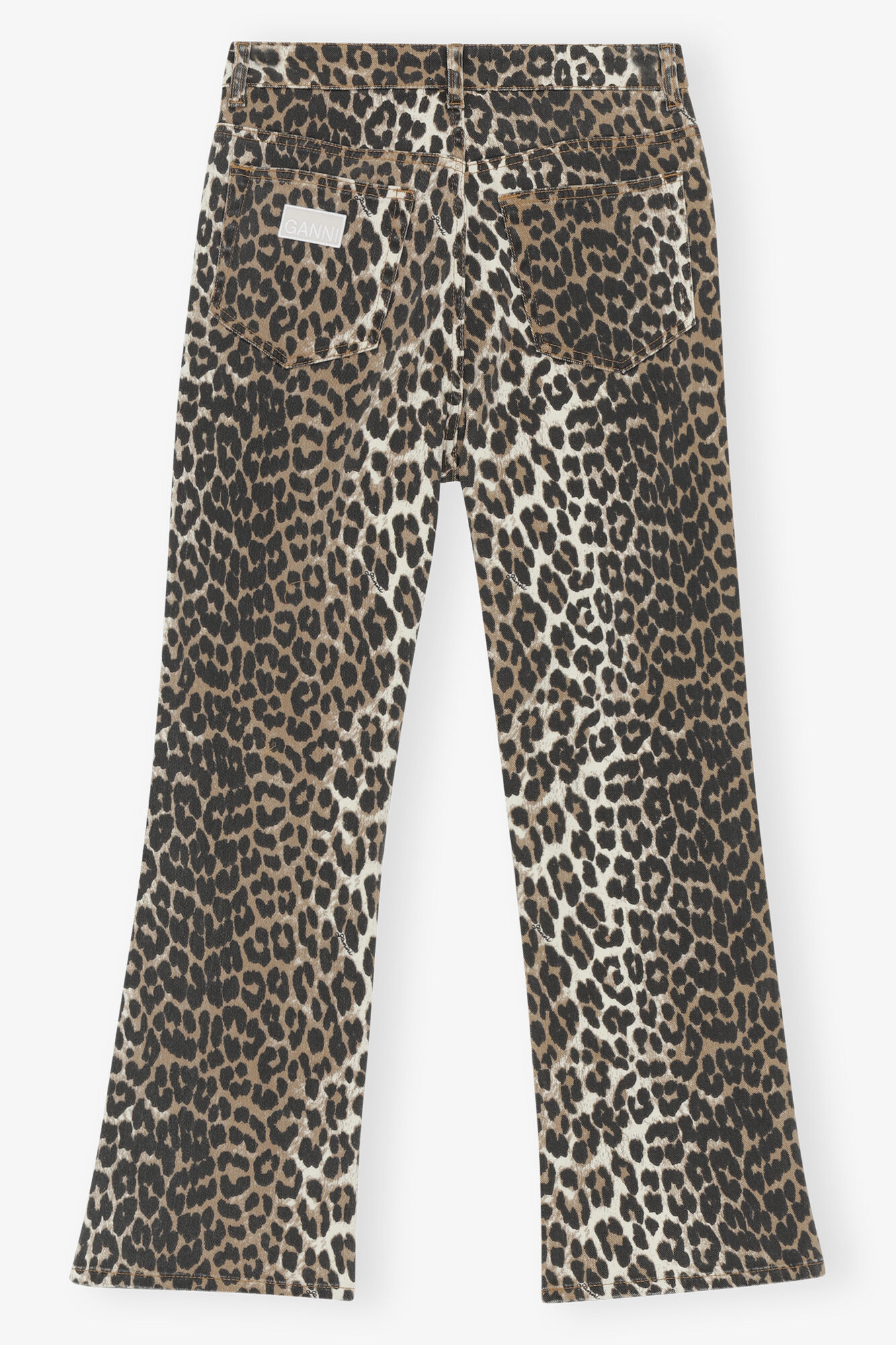 Leopard Betzy Jeans, Cotton, in colour Leopard - 2 - GANNI