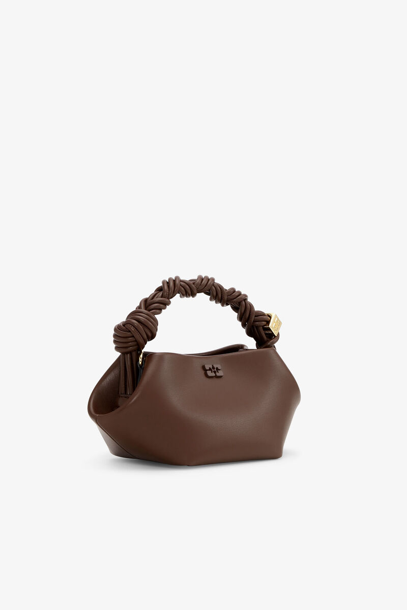 Brown Mini GANNI Bou Bag, Polyester, in colour Chocolate Fondant - 2 - GANNI
