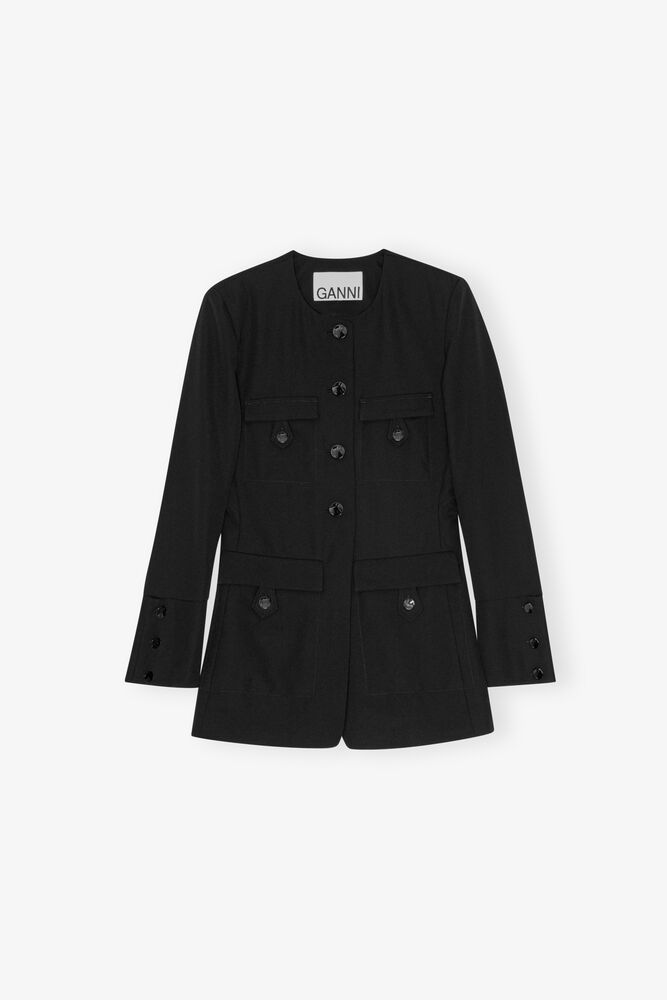 Black Suiting Fitted Blazer