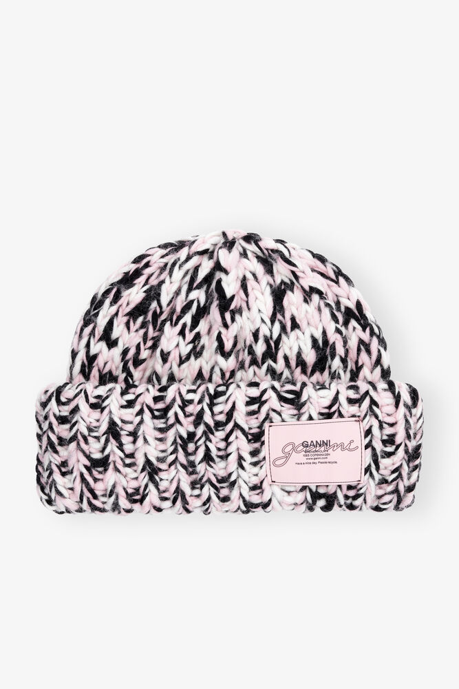 Pink Wool Handknit Beanie
