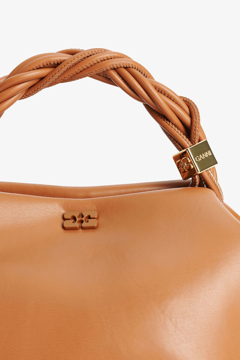 Caramel Small GANNI Bou Bag, Polyester, in colour Caramel Café - 5 - GANNI