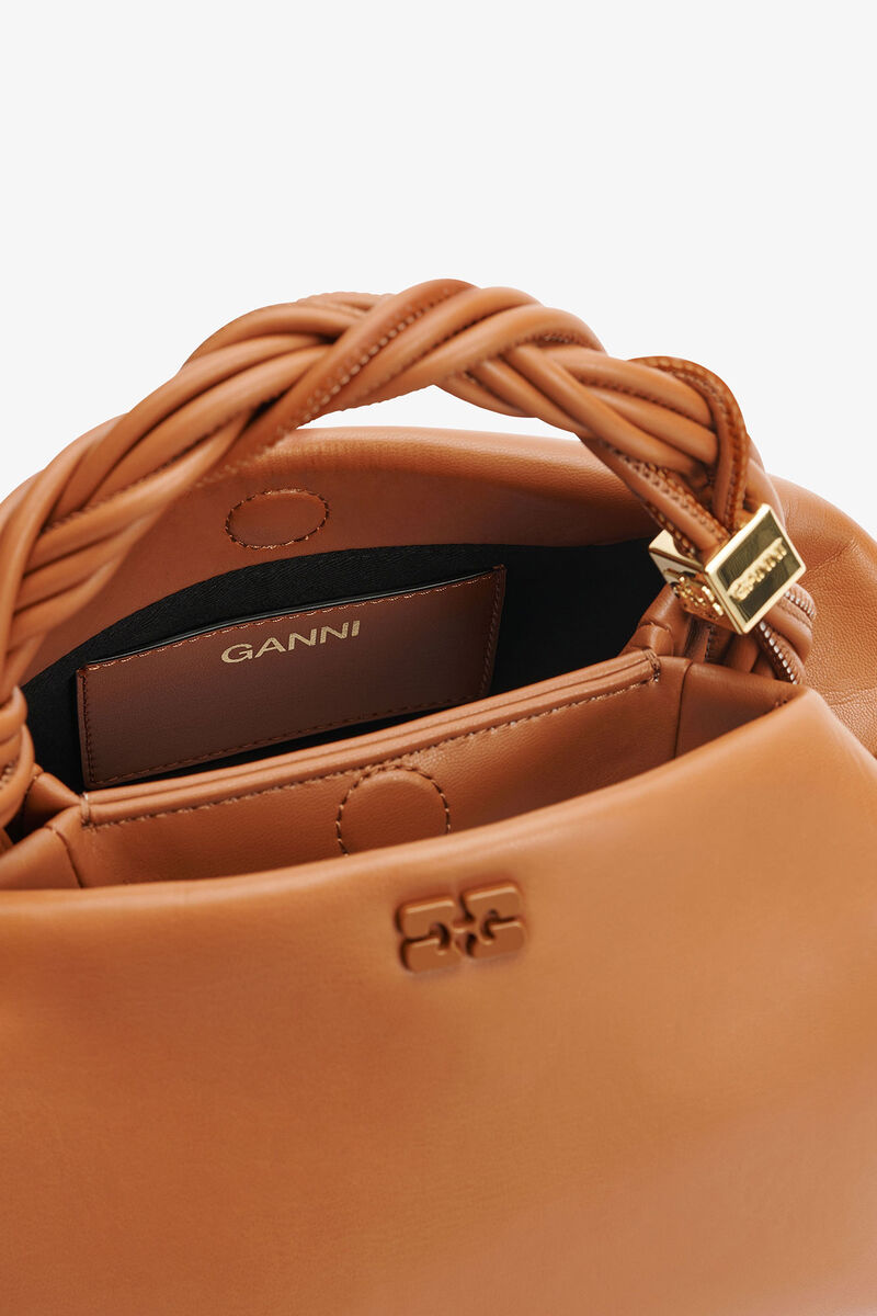 Caramel Small GANNI Bou Bag, Polyester, in colour Caramel Café - 3 - GANNI