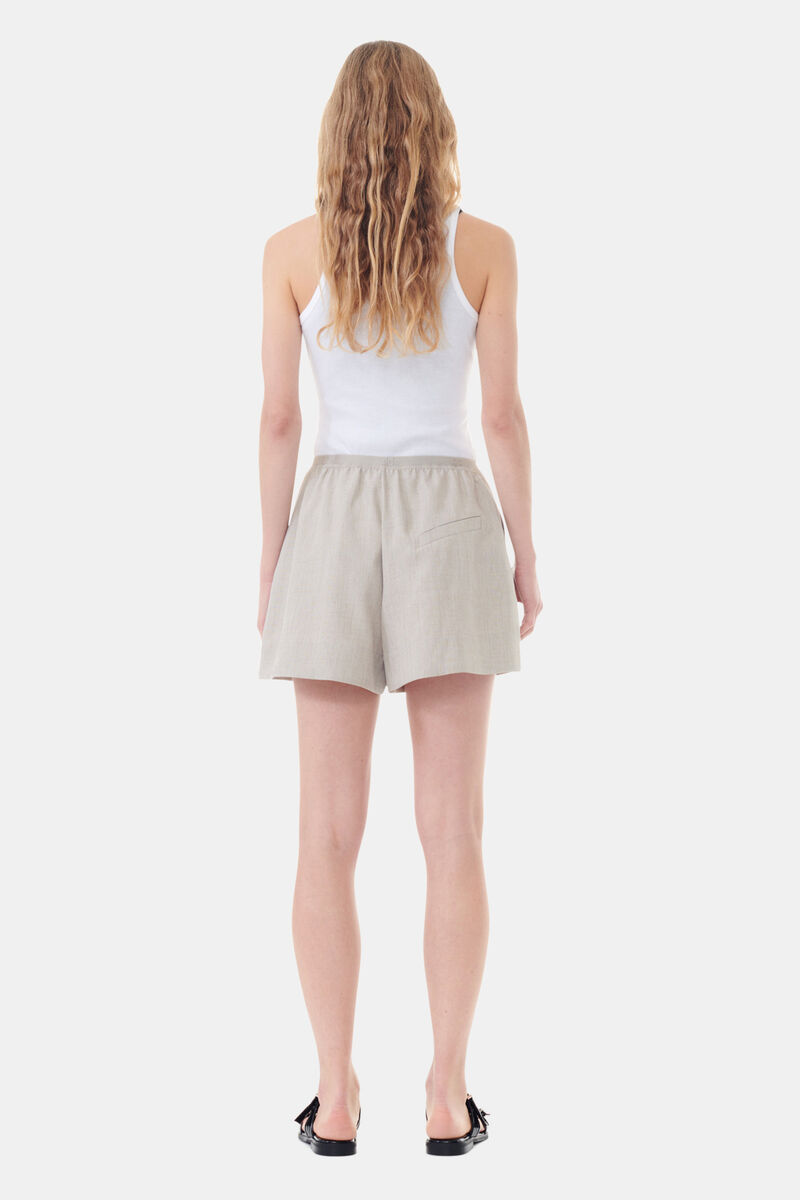 White Soft Cotton Rib Tank Top, Elastane, in colour Bright White - 4 - GANNI