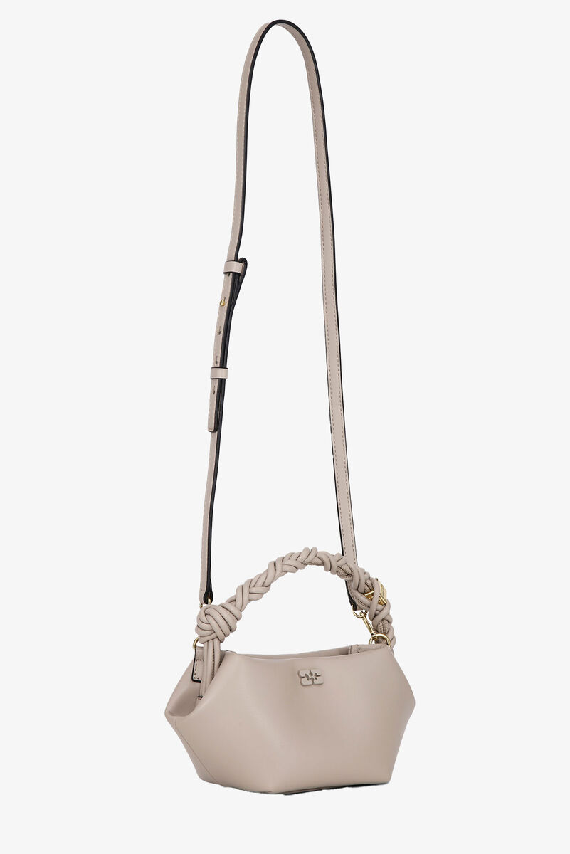 Light Grey Mini GANNI Bou Bag, Polyester, in colour Oyster Gray - 3 - GANNI