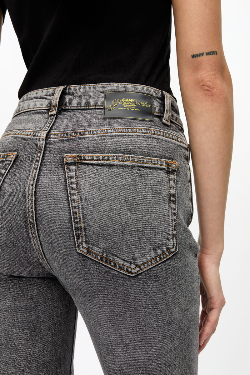 Black Washed Carri Jeans, Elastane, in colour Black Washed - 4 - GANNI