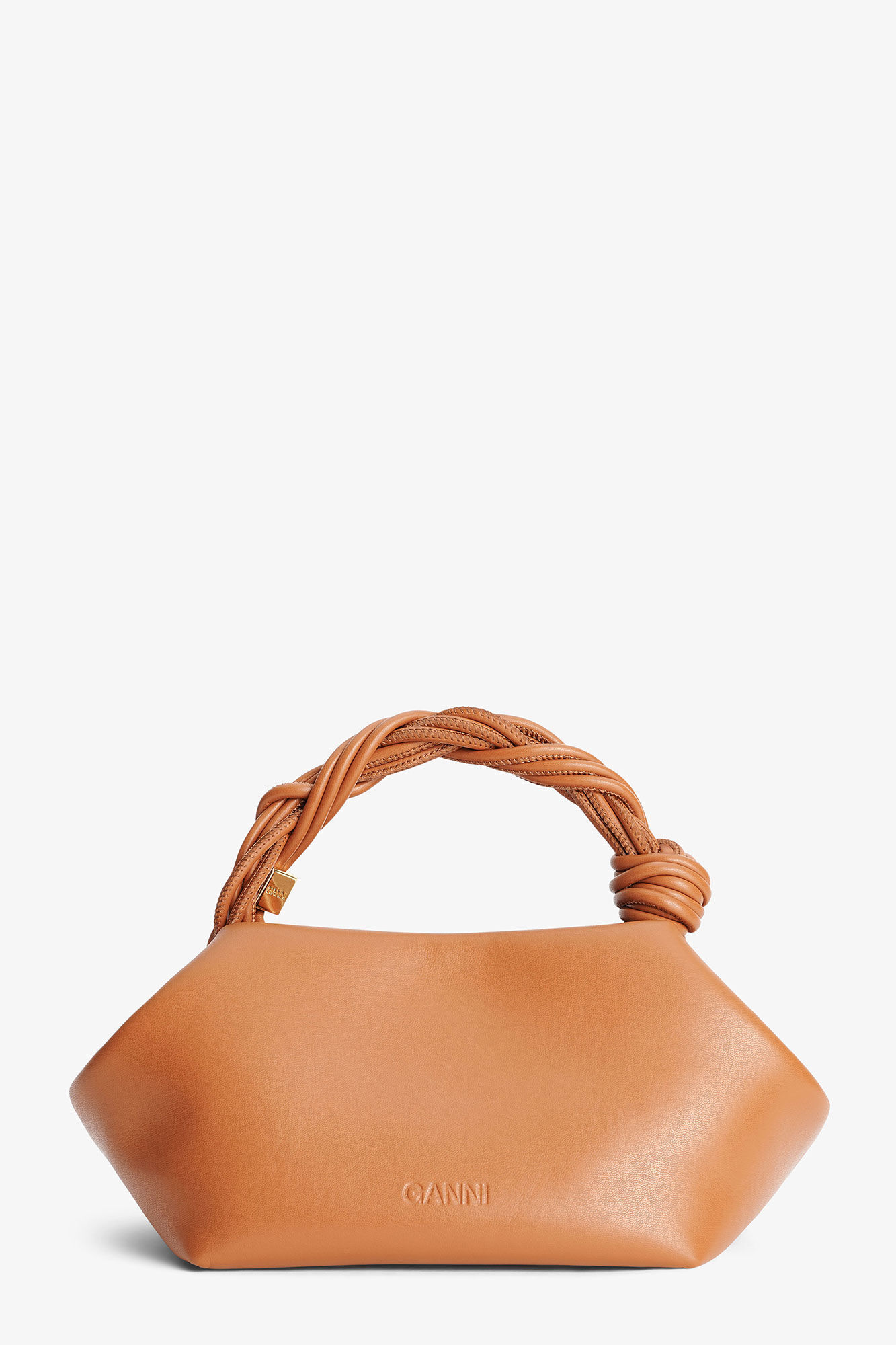 Caramel Small GANNI Bou Bag, Polyester, in colour Caramel Café - 2 - GANNI