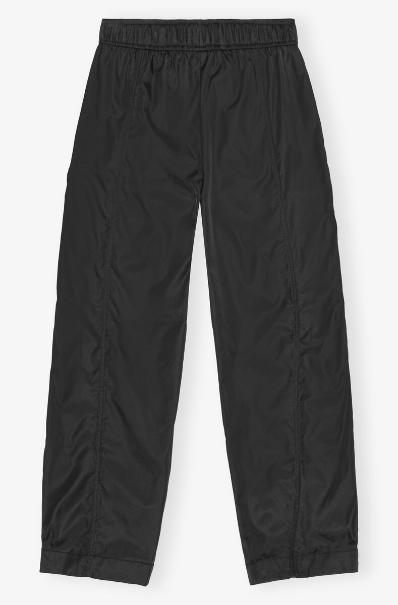 Black Duchesse Nylon Cargo Trousers, Polyurethane, in colour Black - 2 - GANNI