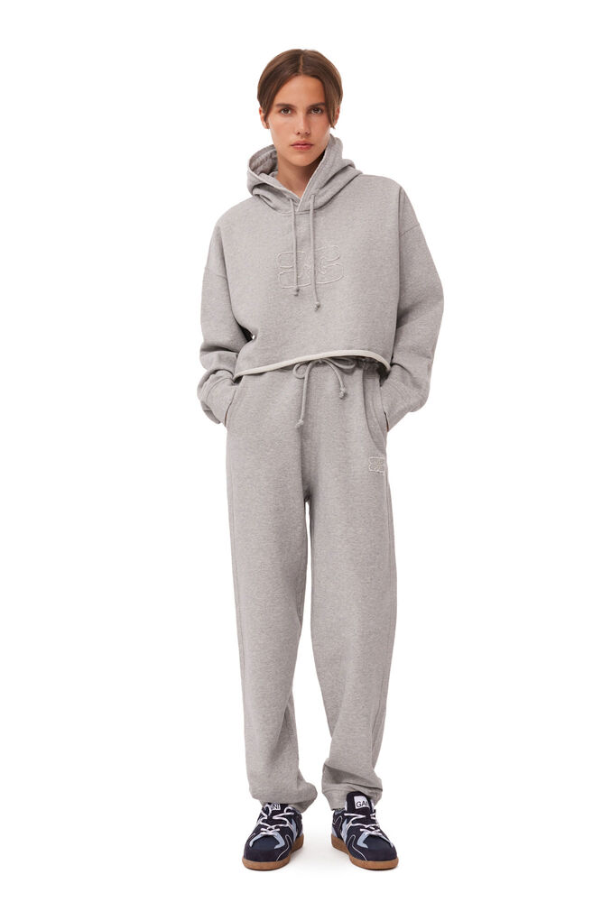 Grey Oversized Isoli Cropped Hoodie
