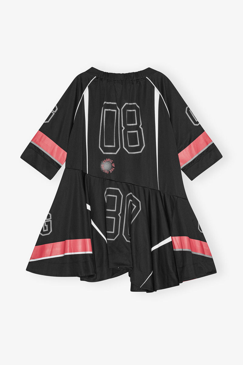 Black Future Mesh Oversized Mini Dress, Polyester, in colour Black - 2 - GANNI