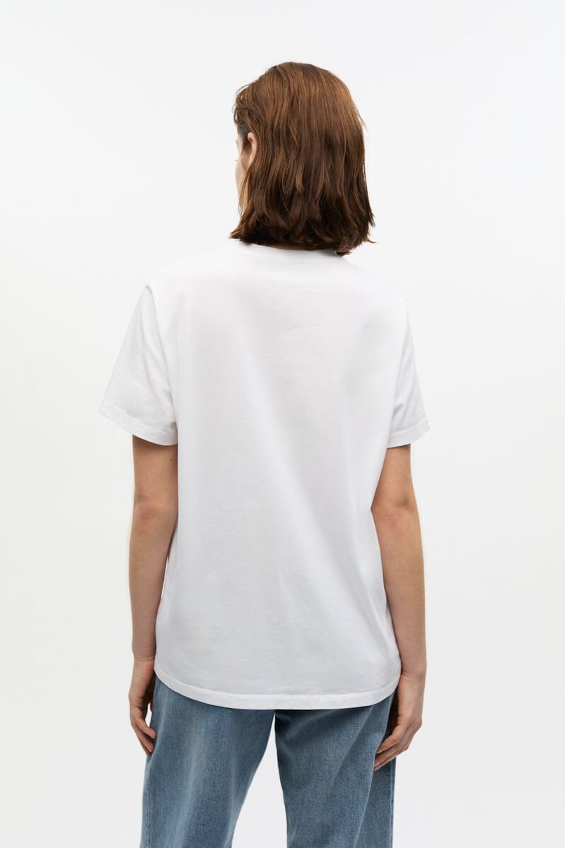 White Graphic Bunny Jersey T-shirt, Cotton, in colour Bright White - 4 - GANNI