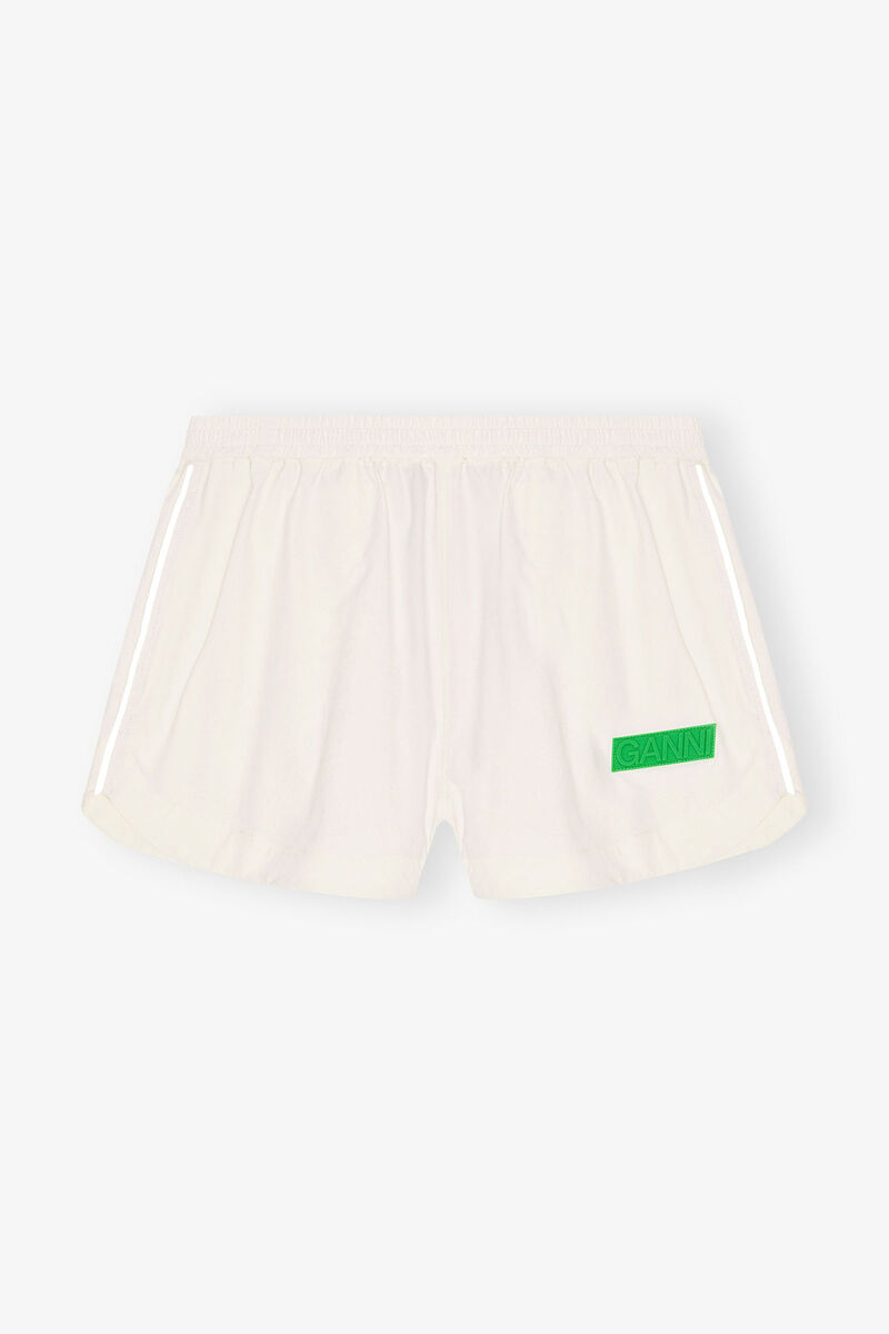 Stretch Shell Shorts, Recycled Nylon, in colour Egret - 1 - GANNI