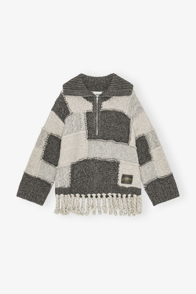 Patchwork Fringe Sweater, Multicolour